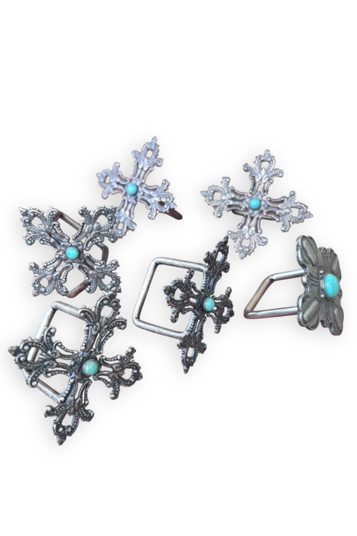 Thrifted Turquoise Colored Napkin Rings - Set of 6