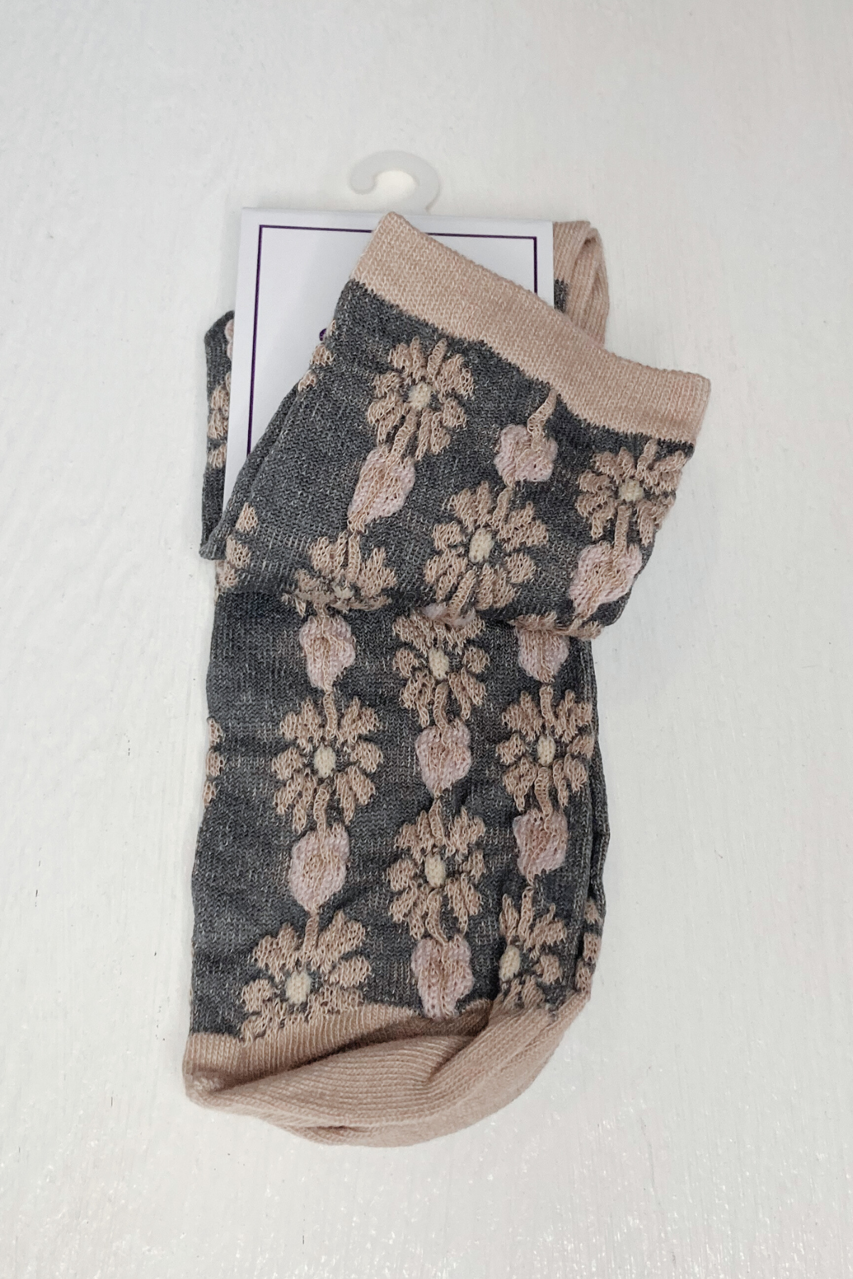 Rufia Floral Knit Vintage Style Socks