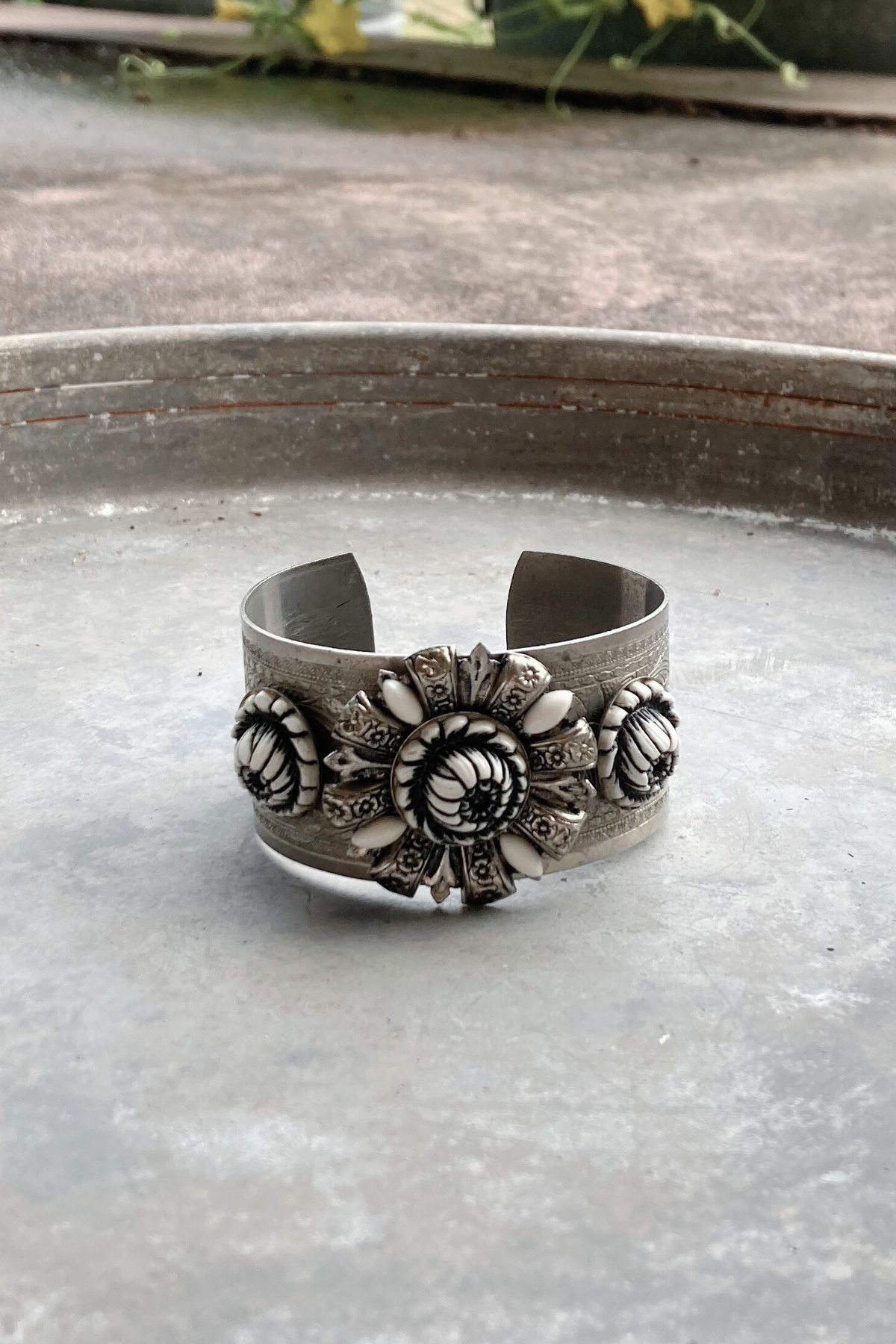 Vintage Floral Cuff Bracelet