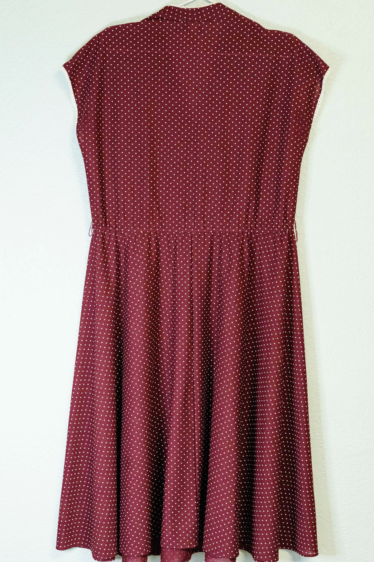 Vintage Franky B Maroon Polka Dot Dress - Size 14