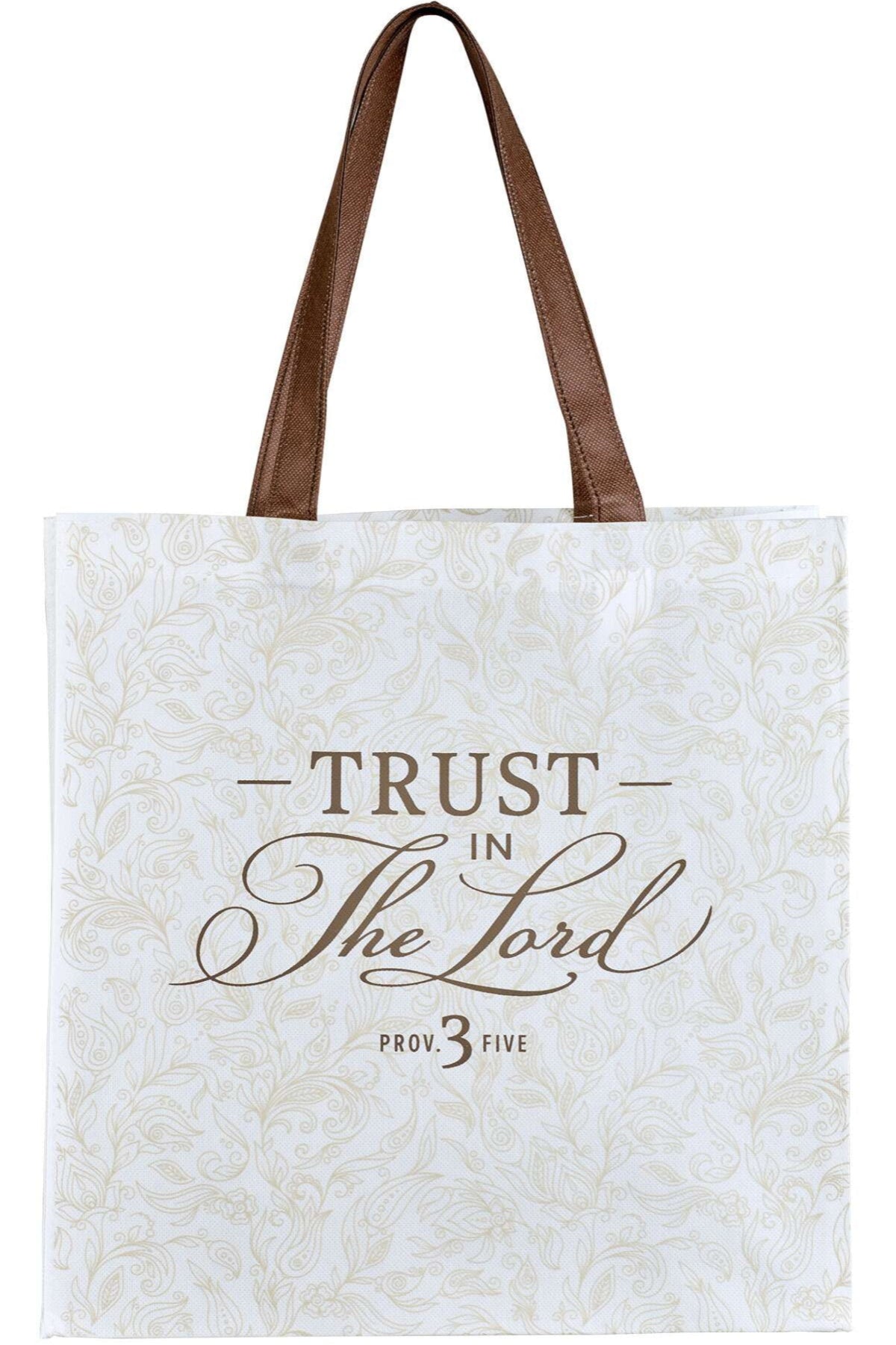 Tote White/Brown Trust in the Lord Prov. 3:5