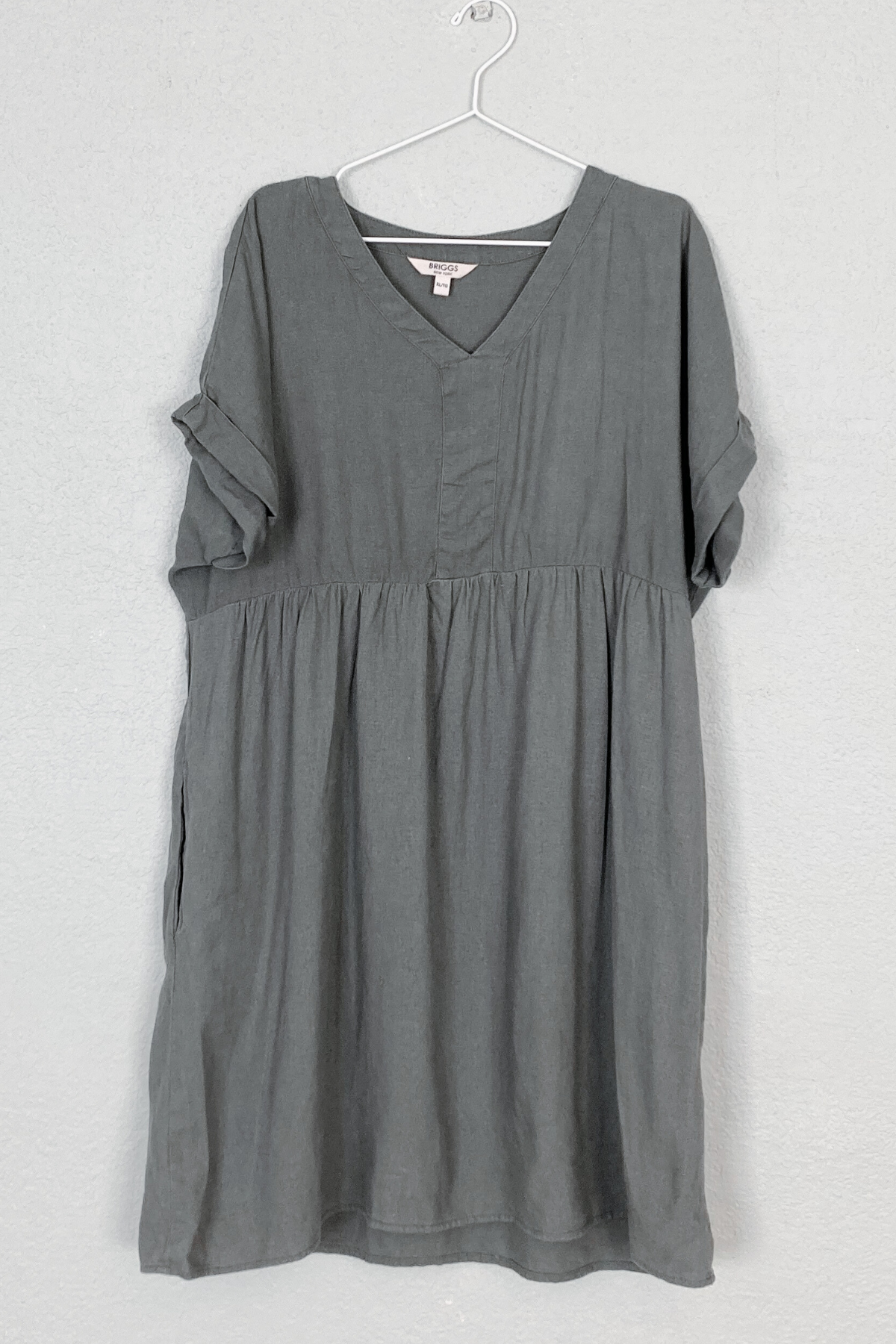 Thrifted BRIGGS Linen Blend Babydoll Dress w/ Pockets