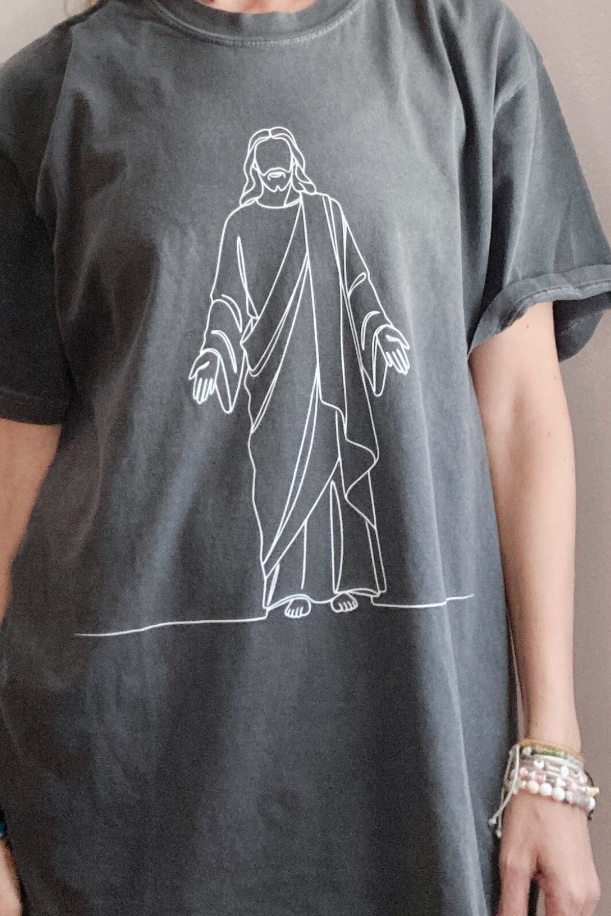 Jesus Line Art 100% Cotton T-shirt
