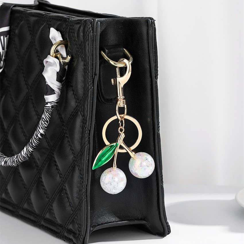 Pearlie Cherry Drop w/ Leaf Key & Bag Charm