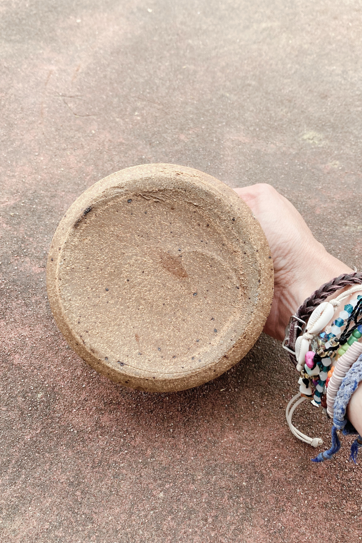 Vintage Hand-Painted Lightweight Stoneware Vase
