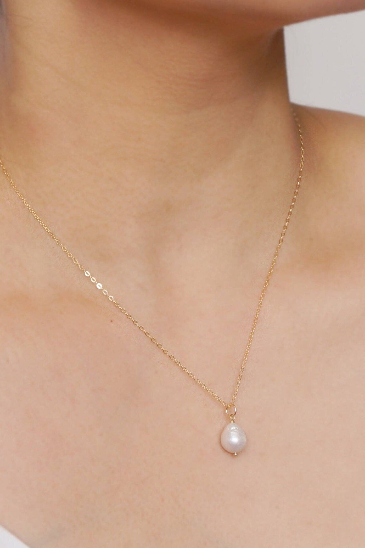Baroque Pearl 14K Goldfill Necklace (Estelle)