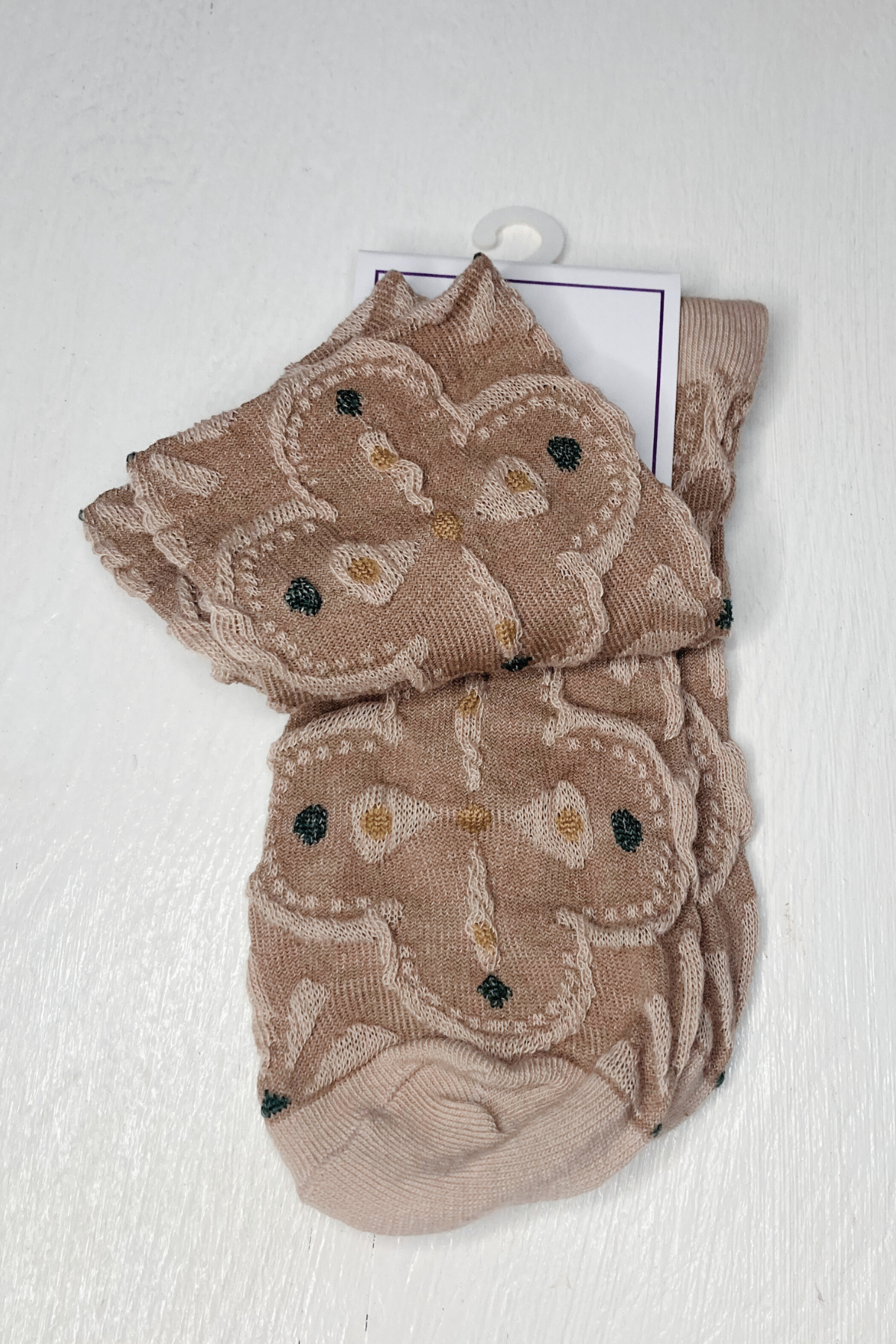 Rufia Floral Knit Vintage Style Socks