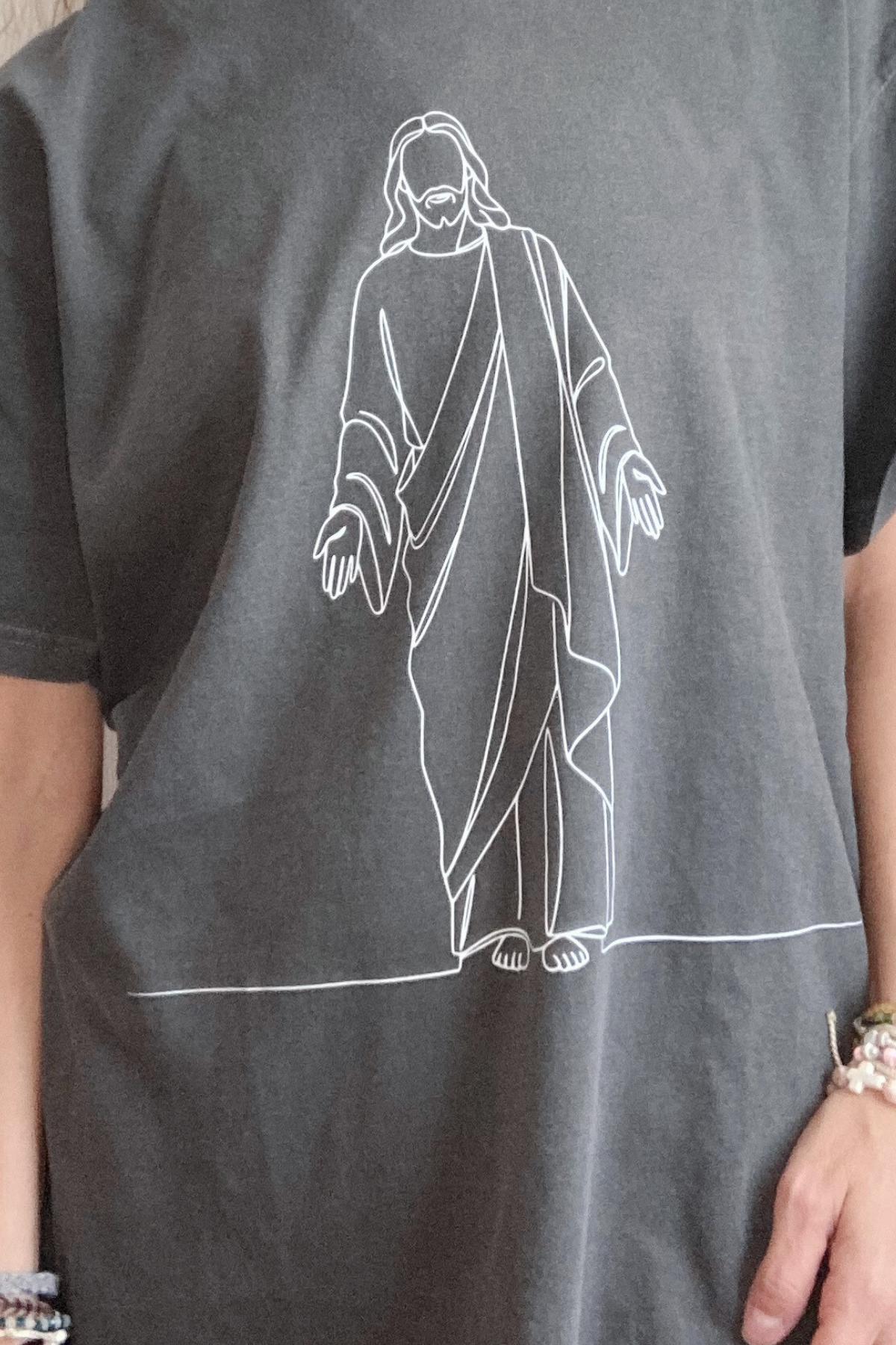 Jesus Line Art 100% Cotton T-shirt