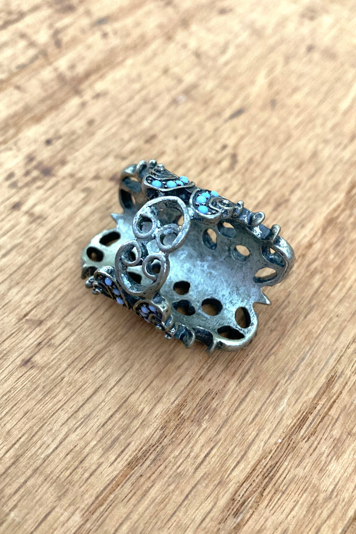 Vintage Tibetan Coral Full Finger Ring