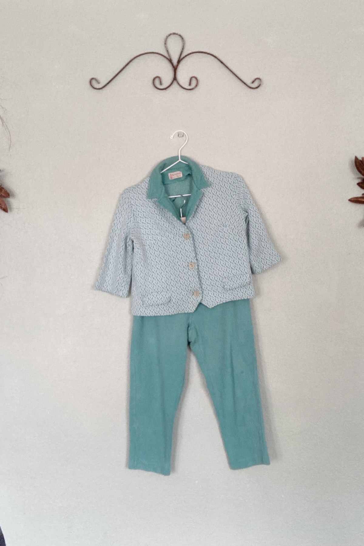 Vintage Koret of California Mint Green 2 Piece Outfit
