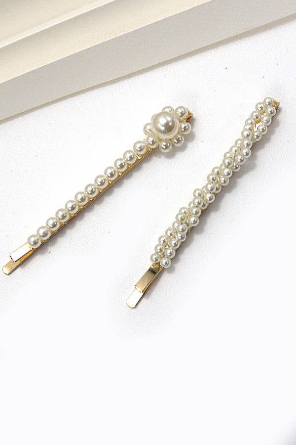 Pearl Hair Pins - Set of 2