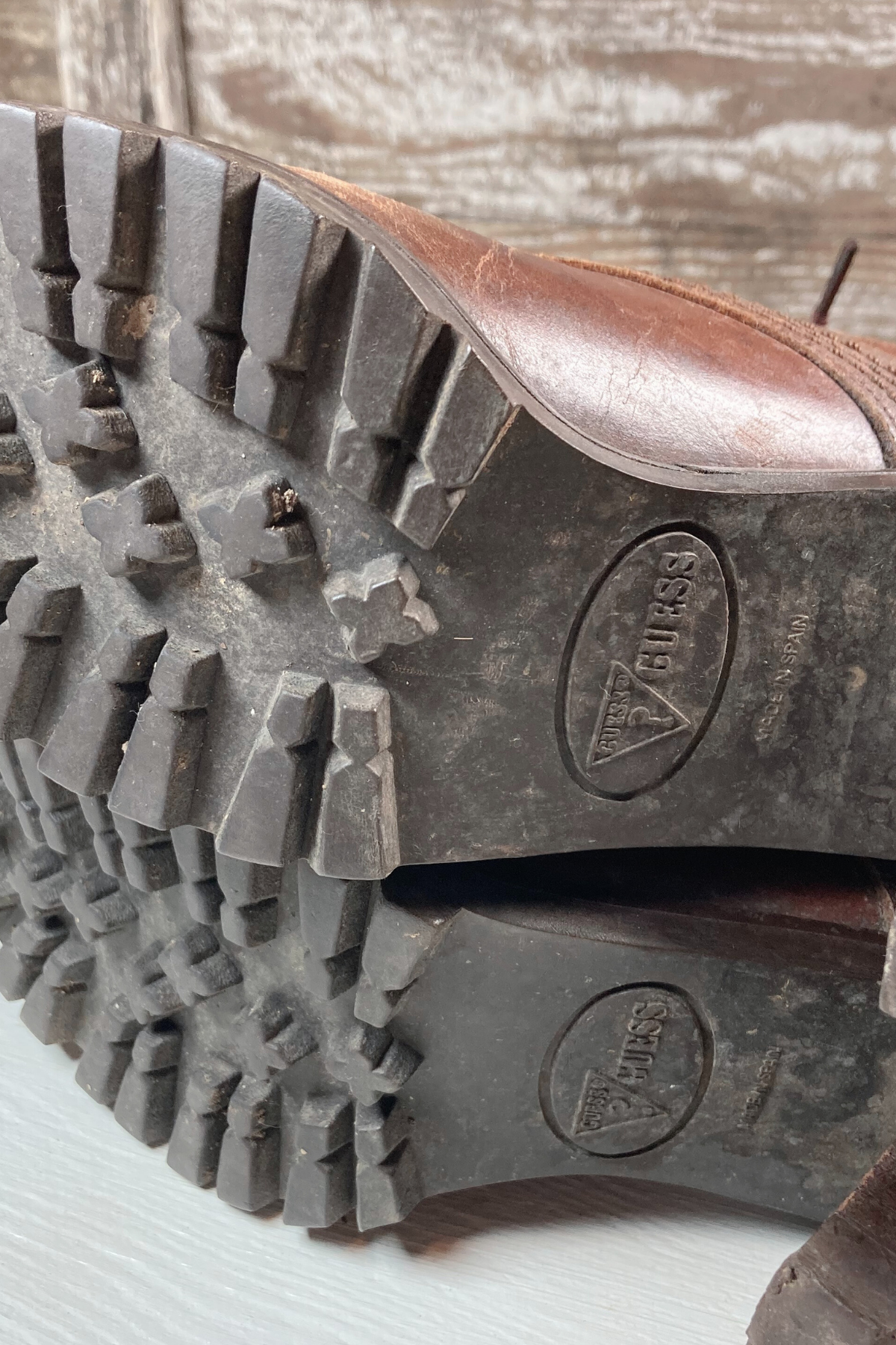Thrifted Guess Brown High Heel Leather Boots- Size: measures 5-5.5