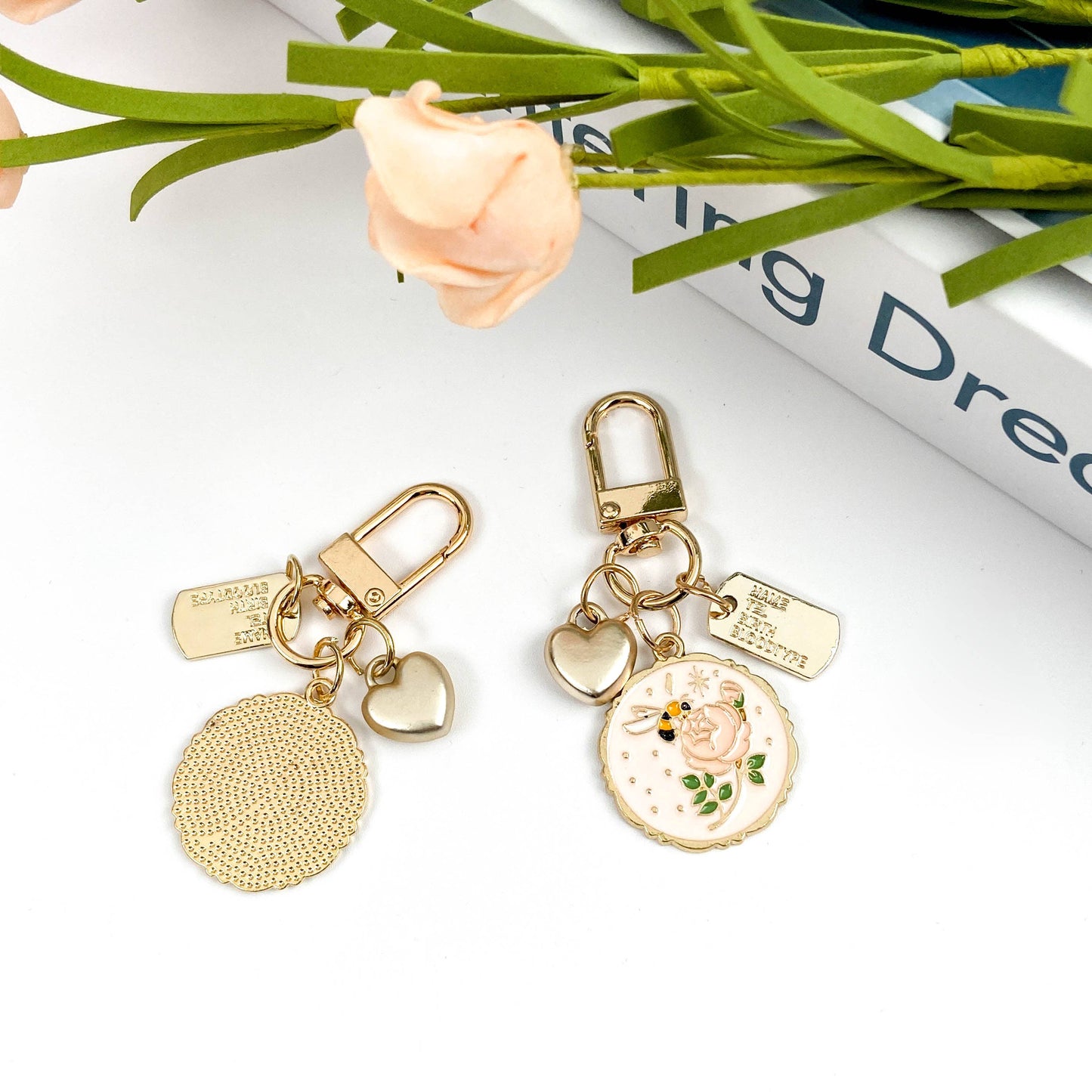 Lily of the Valley Keychain- Pink Pendant
