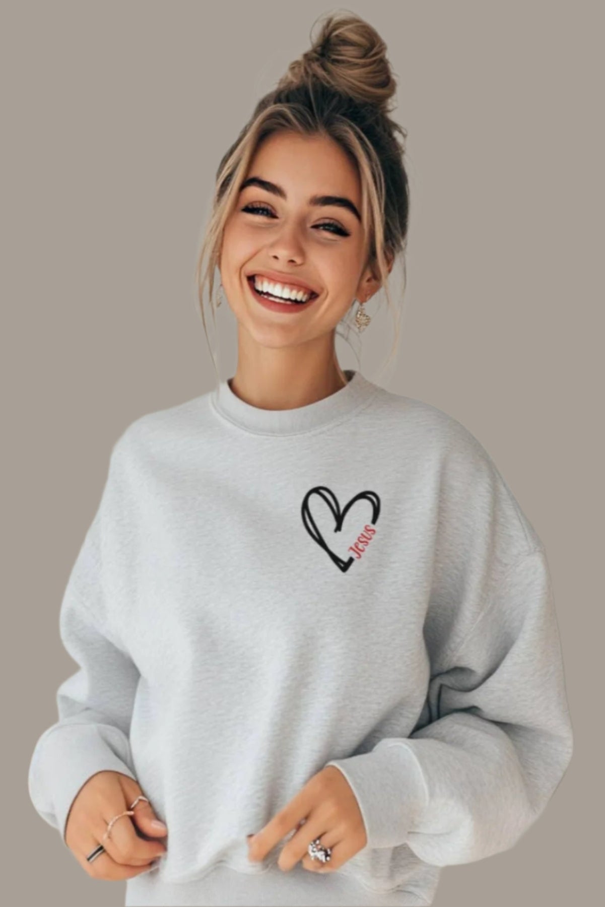 Love Jesus Heart Sweatshirt