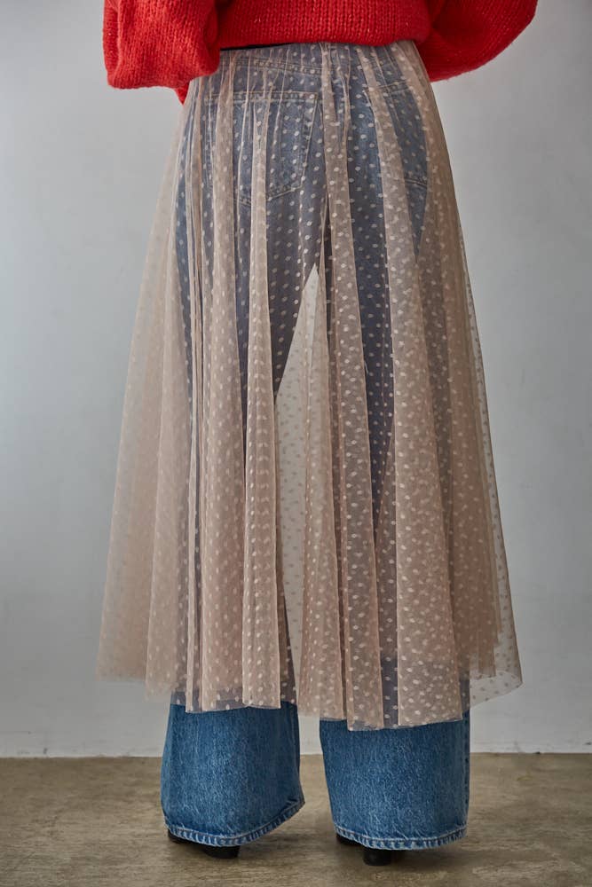 Polka Dot Mesh Skirt