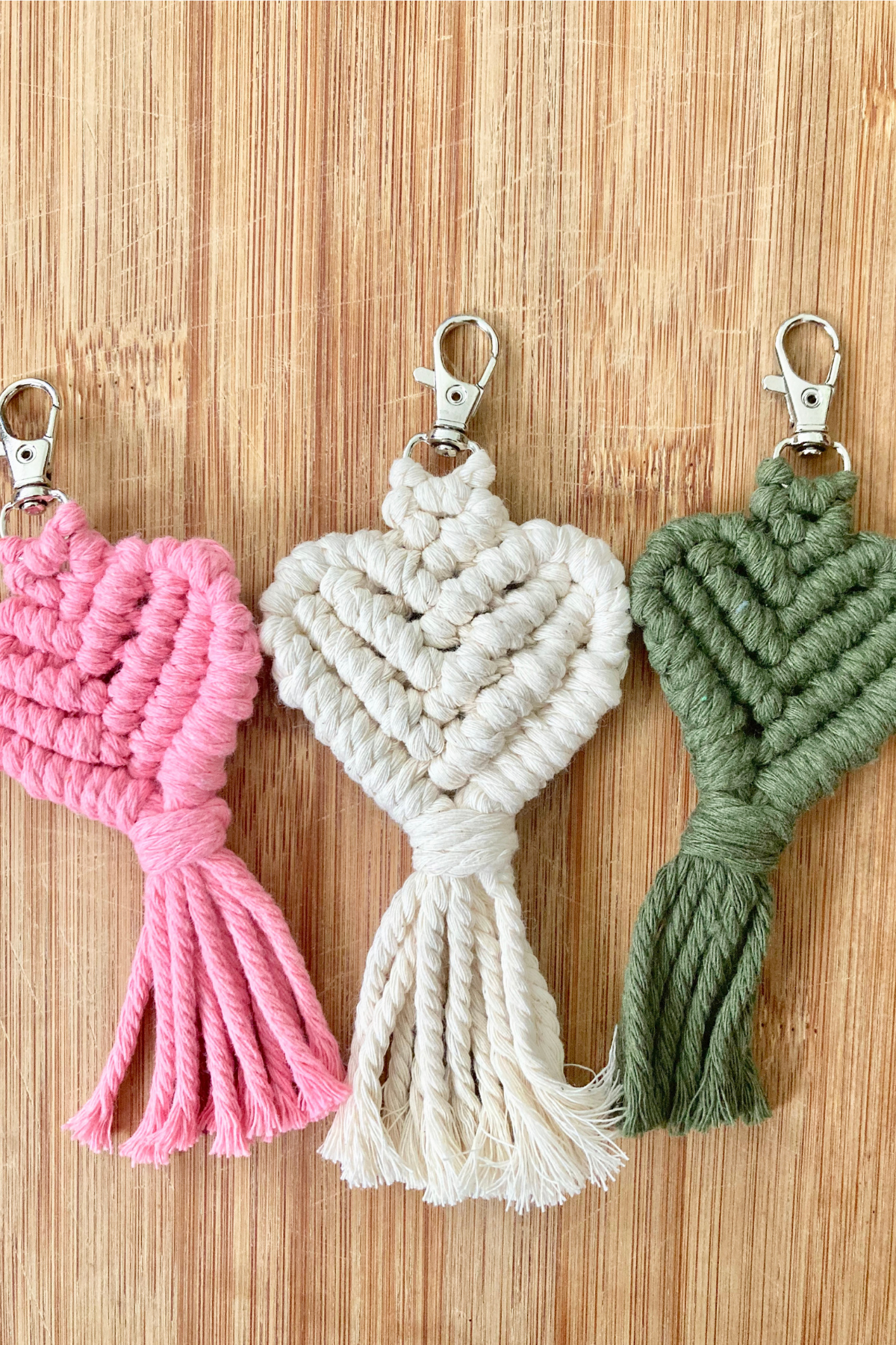 Handmade Boho Heart Keychain