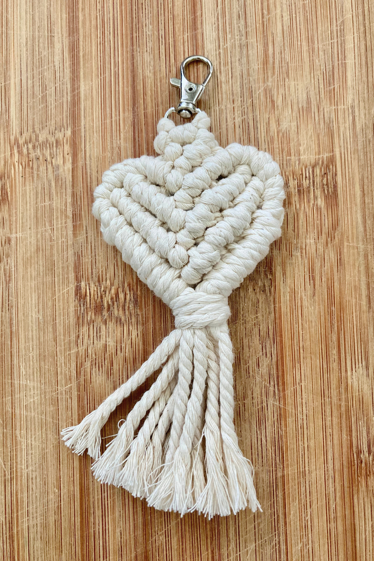 Handmade Boho Heart Keychain