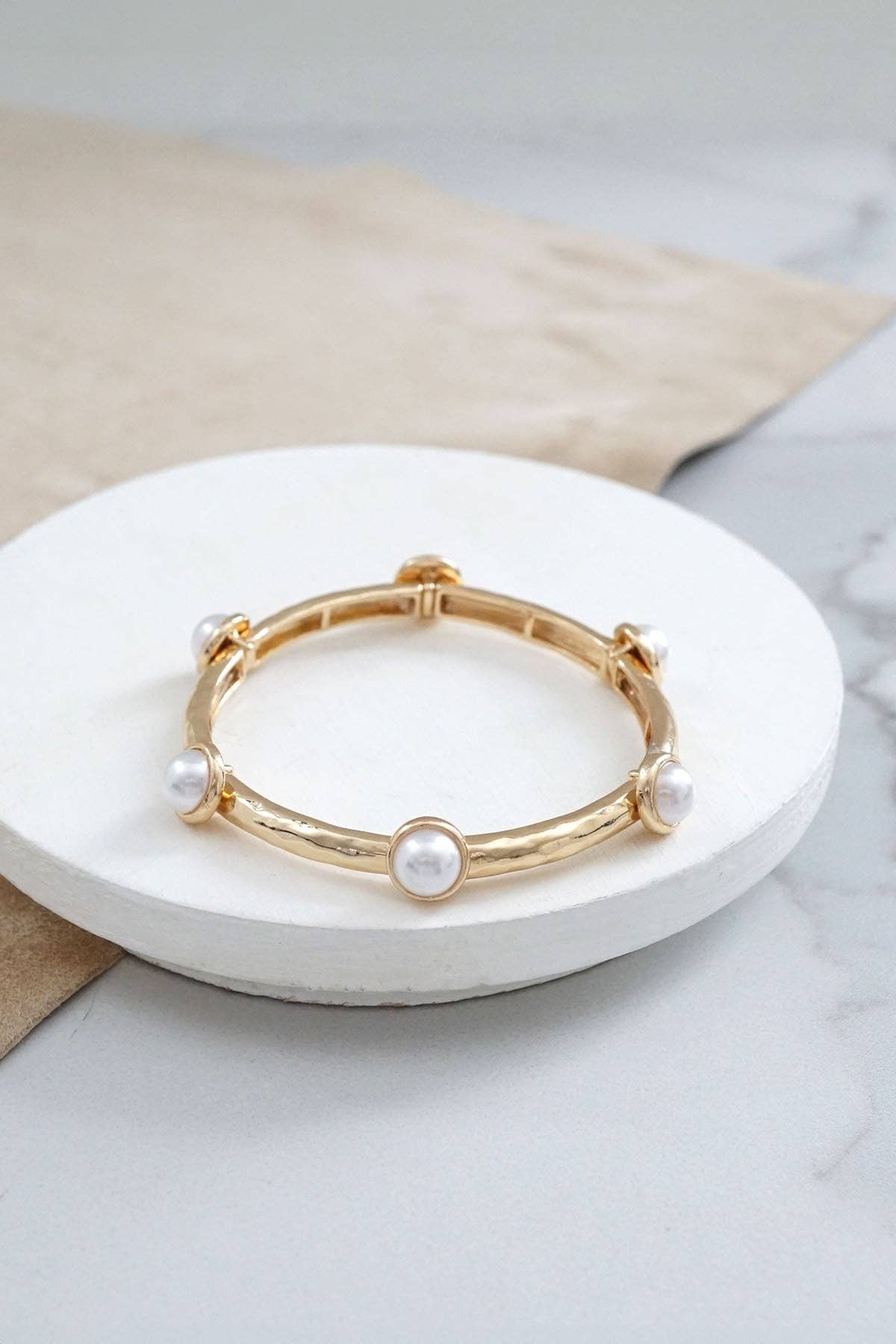 Jeweled Golden Bangle with Semi Precious Stone Dots