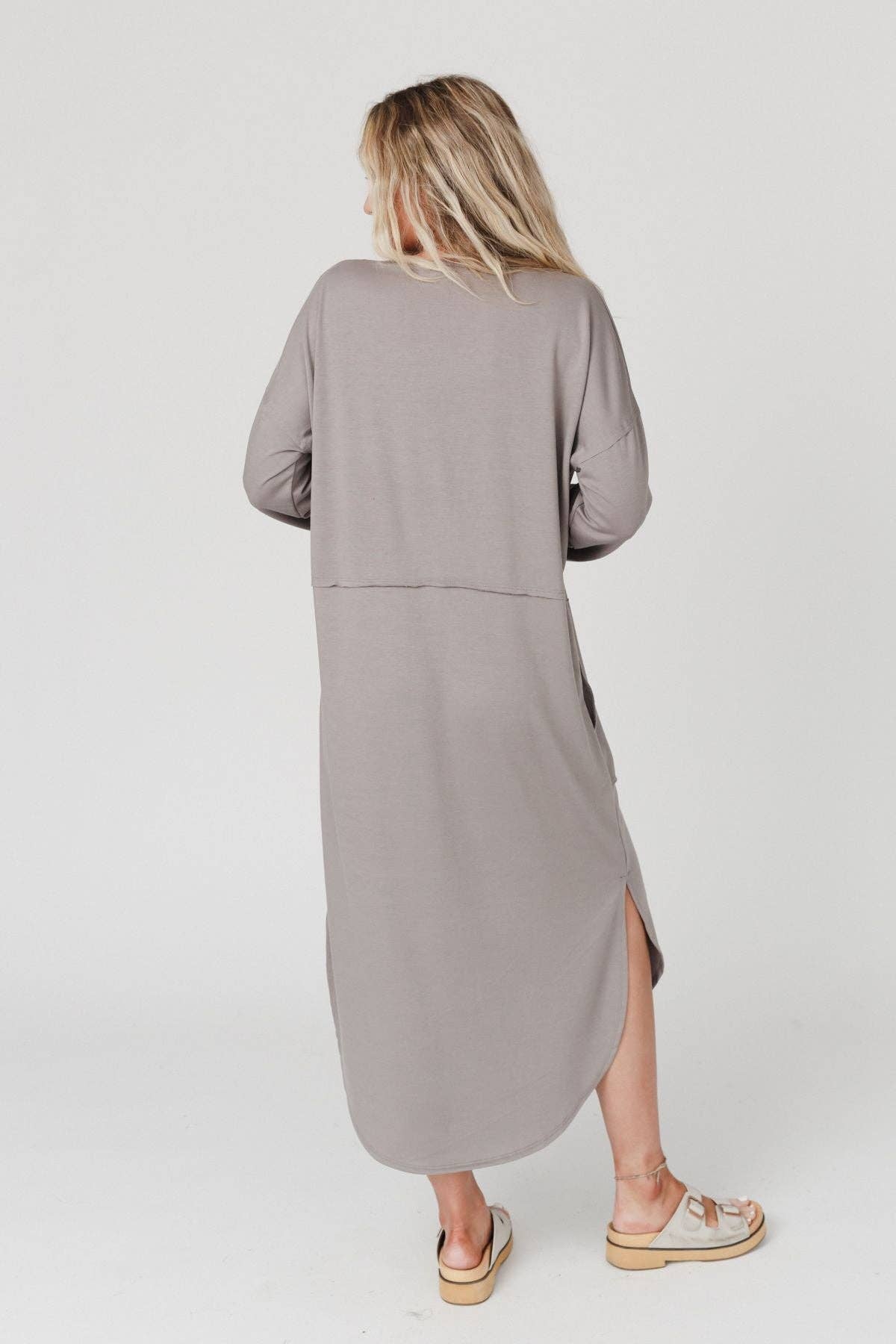 Meadow Long Sleeve Oversized Maxi Dress- Coco