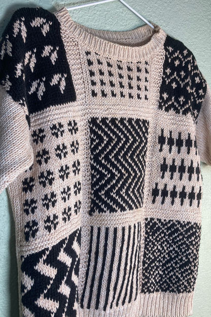 Vintage Short-Sleeve Knit Sweater