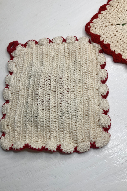 Vintage Handmade Crochet Pot Holders - Set of 2