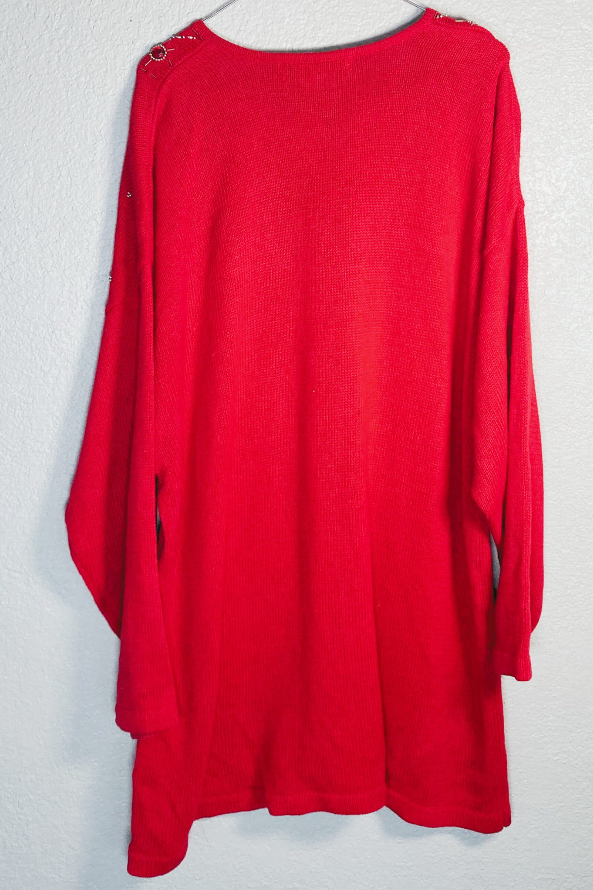 Vintage Studio Collection Woman Jeweled Red Sweater - Size 2X