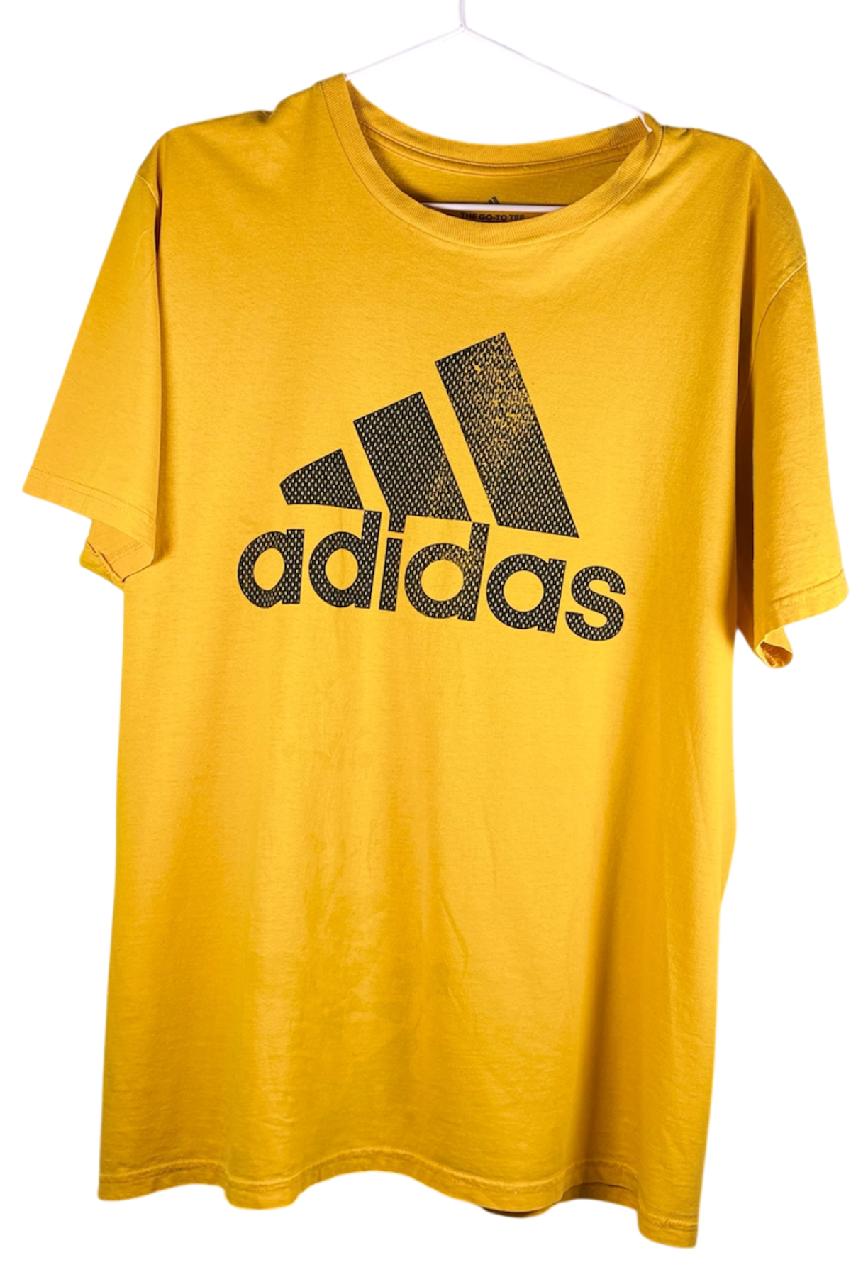 Thrifted Yellow Go-To Adidas T-shirt - Size Large