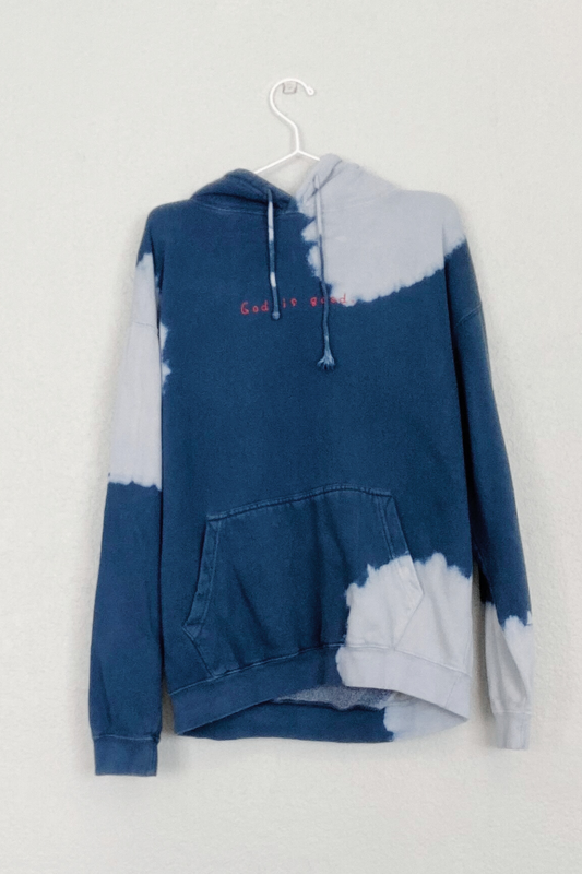 Thrifted 'God Is Good.' Tie-dyed Hoodie - Size Large