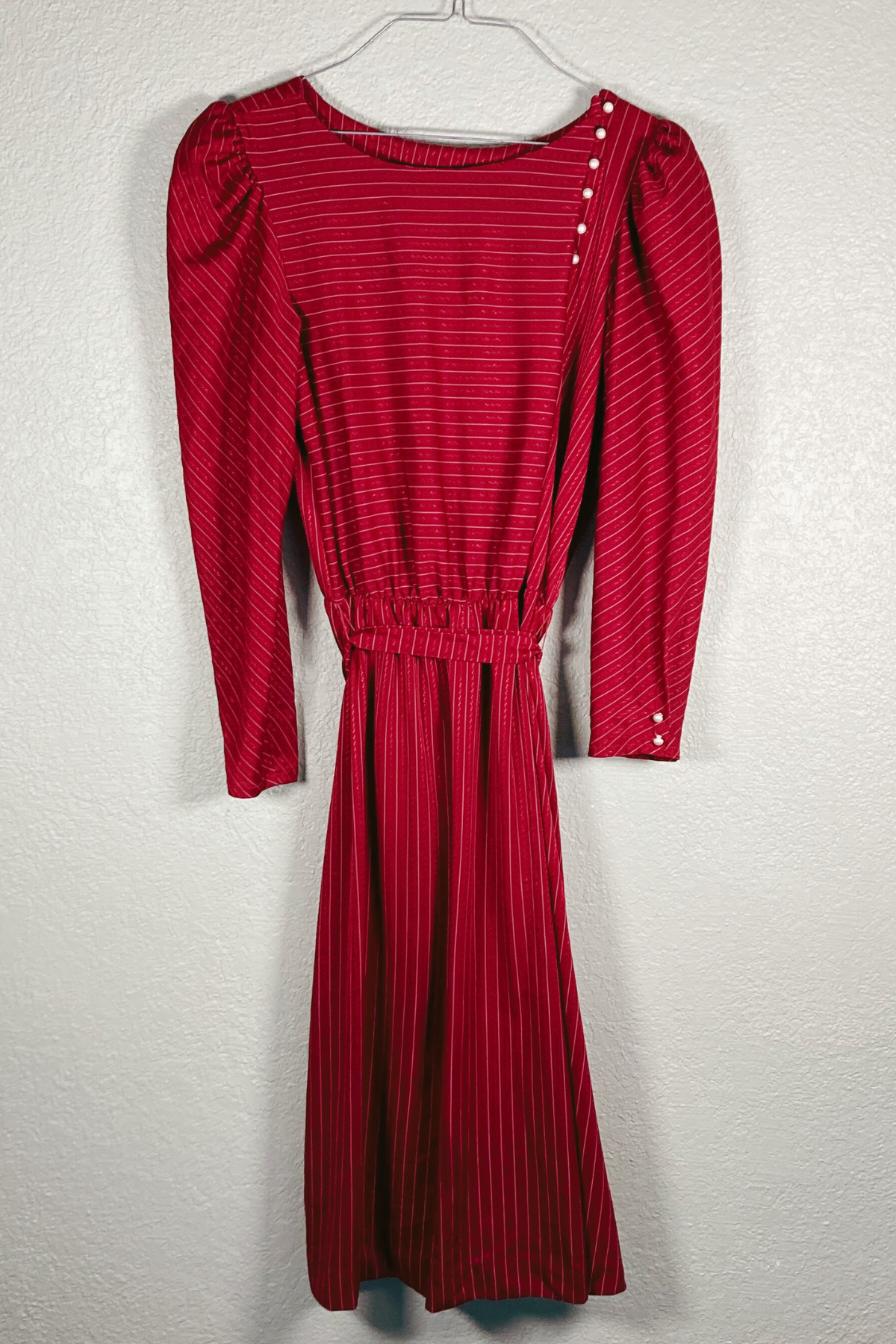 Vintage Long-Sleeve Midi Dress