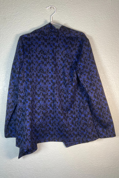 Thrifted  J. Blue & Black Long Sleeve Jacket - Size Medium