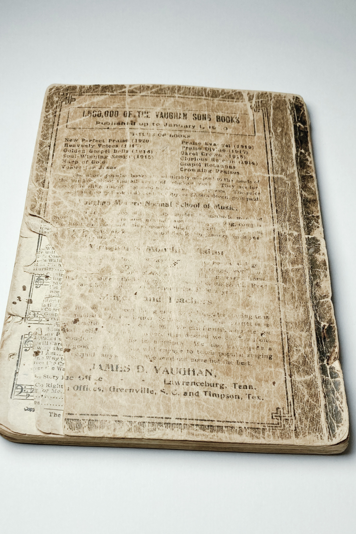 Vintage 1920 "New Perfect Praise" Songbook