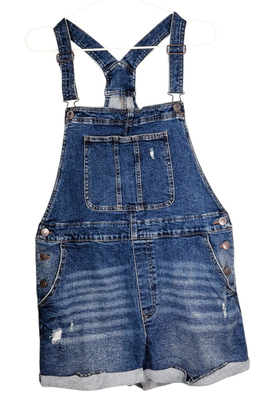 Thrifted No Boundaries Denim Short Overalls - Juniors Size XXL (19)