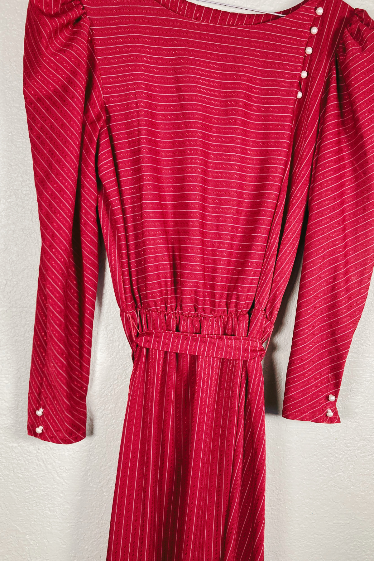 Vintage Long-Sleeve Midi Dress