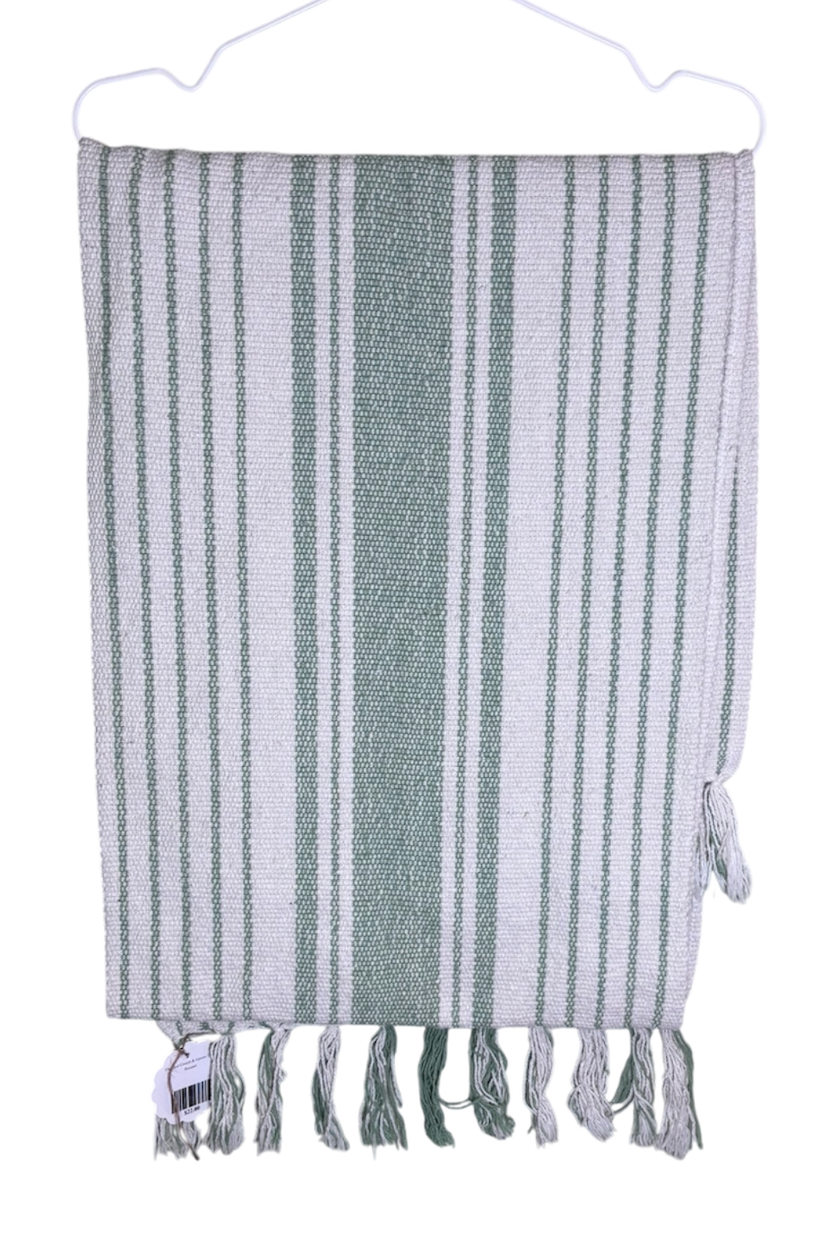 Thrifted Cream & Green Table Runner