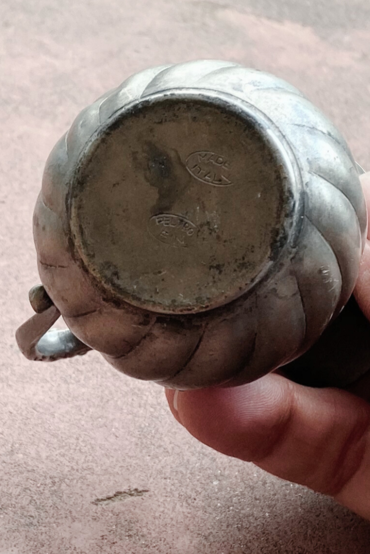Vintage Mini-Sized Peltro Pewter Creamer