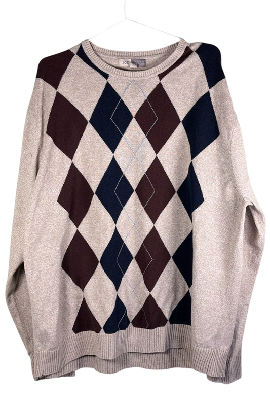 Thrifted Joseph Abboud Argyle Sweater - Size XXL