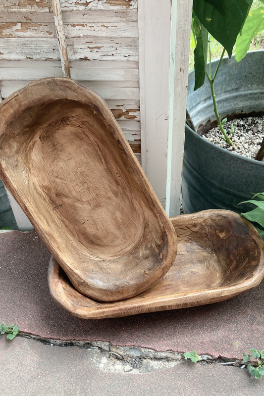 Vintage Inspired Farmhouse Dough Bowls- Set of 2