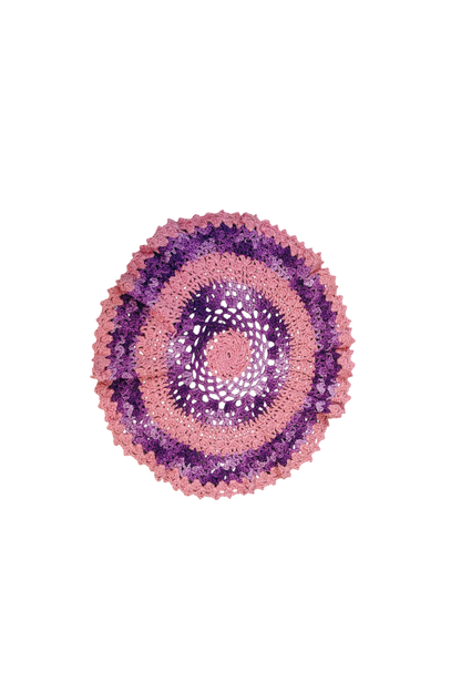 Vintage Handmade Pink & Purple Doily