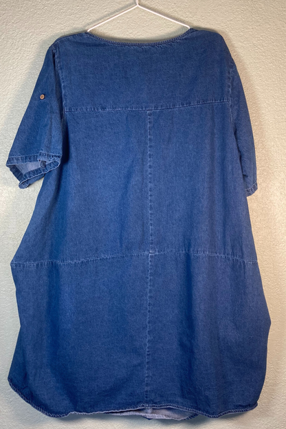 Thrifted Denim Dress - Size Large