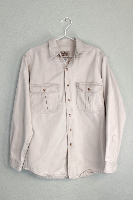 Thrifted Cabela's Beige Denim Jacket - Size Large