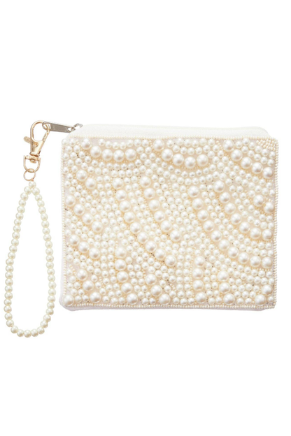 Elegant Pearl Beaded Clutch
