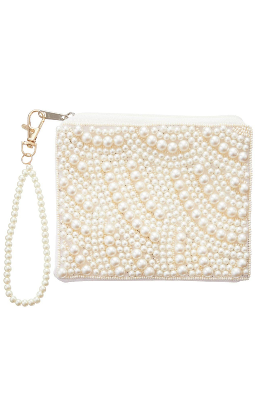 Elegant Pearl Beaded Clutch