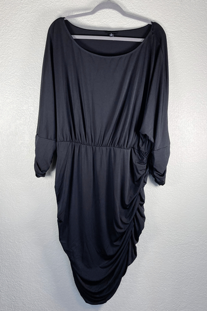 Thrifted TORRID Black Ruched Dress - Plus Size 3