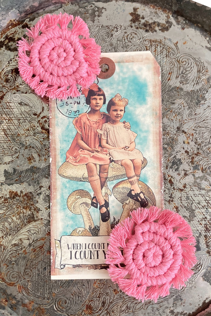 Handmade Macrame Button Magnets- Set of 2