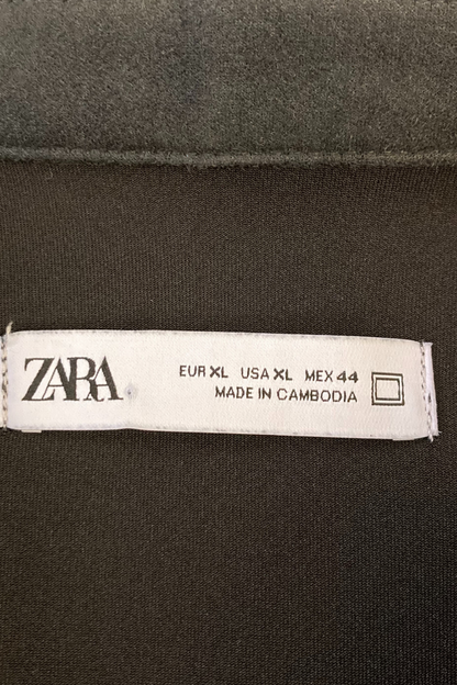 Thrifted Men's Zara Suede-Textured Overshirt - Size XL