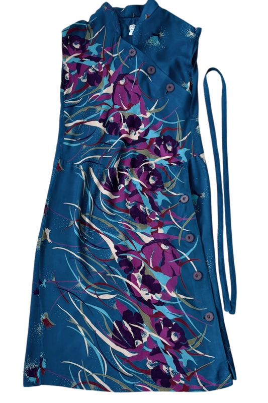 Vintage Portmans Floral Sleeveless Dress - Size Small