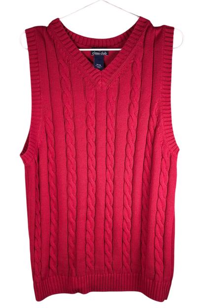 Thrifted Class Club Red Sweater Vest - Size Boys 16-18