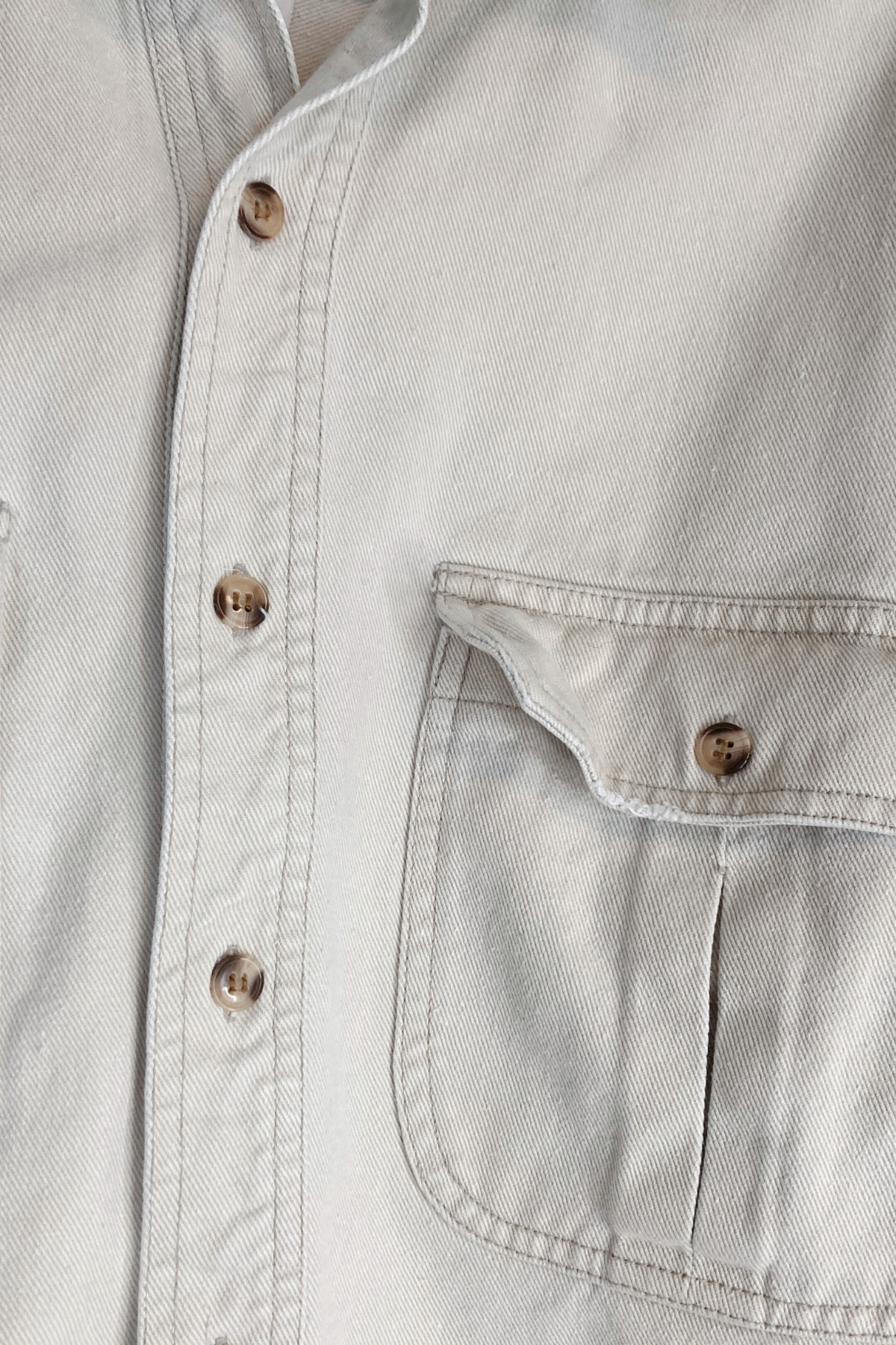 Thrifted Cabela's Beige Denim Jacket - Size Large