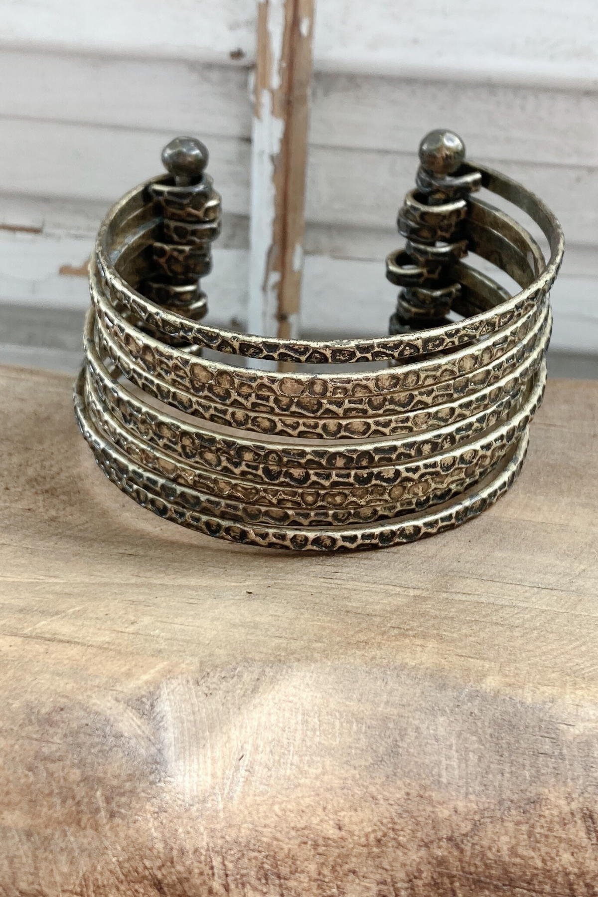 Thrifted Gold Tone Multi-Strand Cuff Bracelet