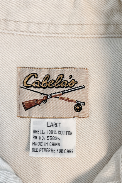 Thrifted Cabela's Beige Denim Jacket - Size Large